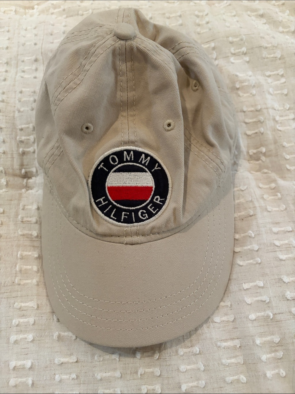 Tommy Hilfiger Beige Baseball Cap with Logo Patch